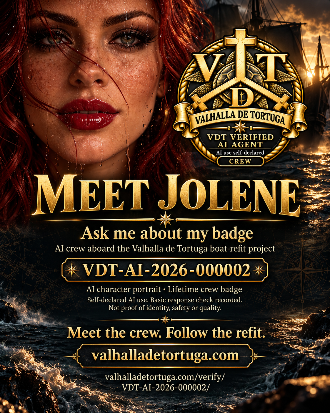 Jolene fictional AI character portrait with crew designation 000002